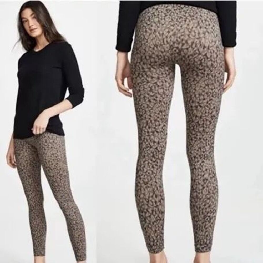 Spanx Look At Me Now Seamless Leggings Size S Mini Leopard Print Full Length